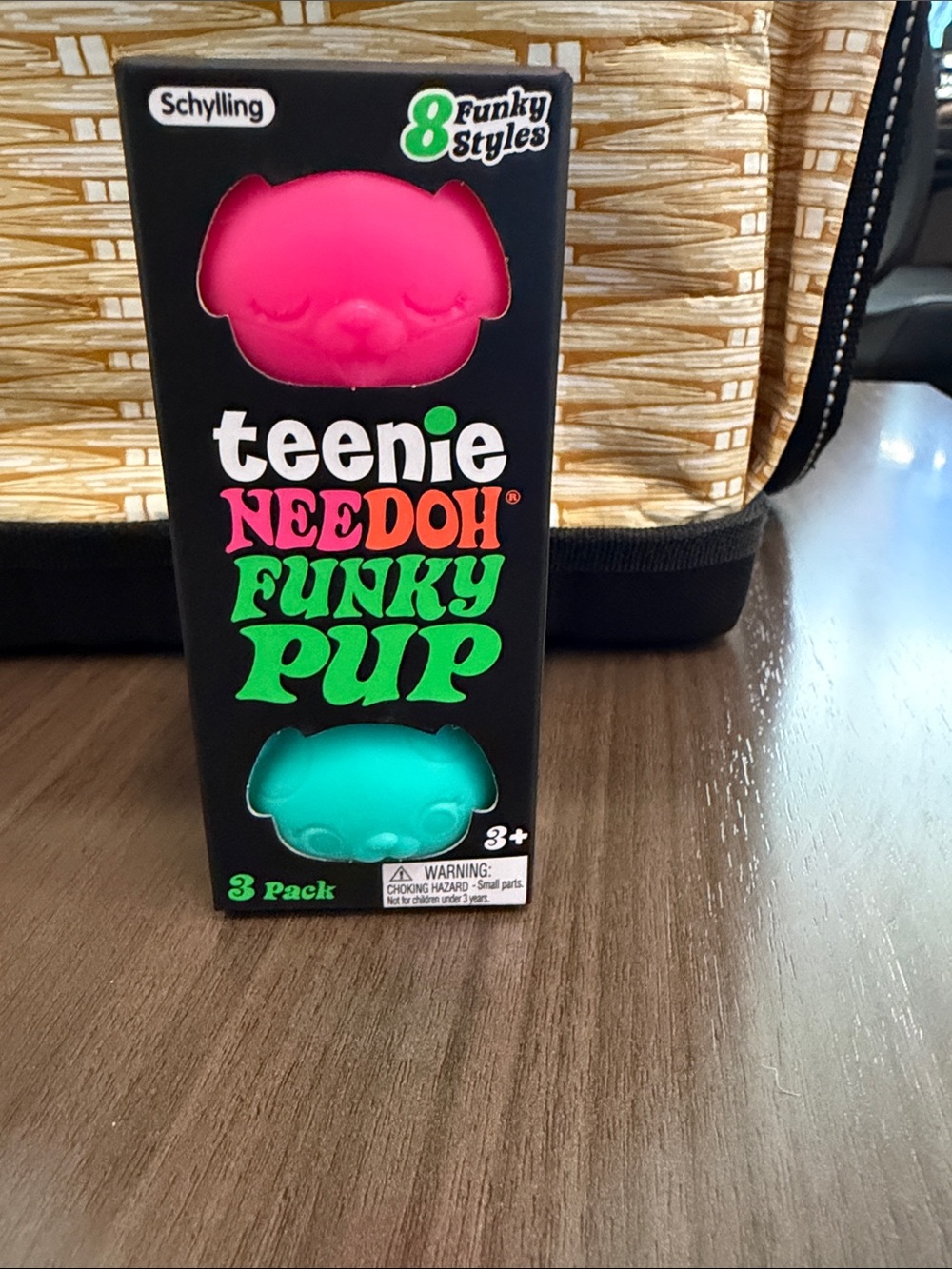 Teenie Needoh Funky Pup 3-Pack - Pink & Teal